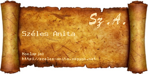 Széles Anita névjegykártya