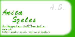 anita szeles business card